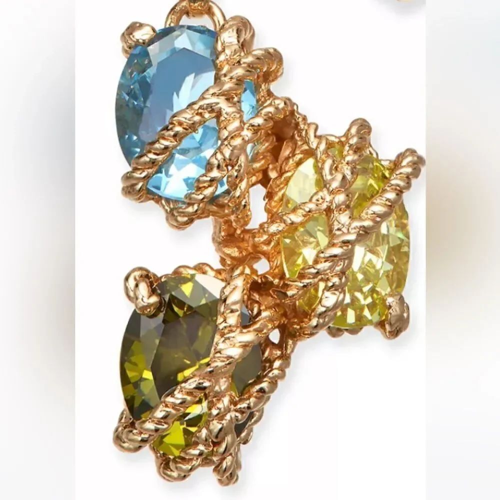 Charter Club gold tone multi wrapped stone approx 18” necklace chain